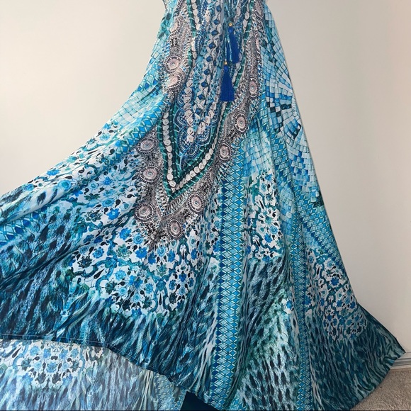 Watercolor Hi-lo Maxi Cover Up Dress - Picture 5 of 16